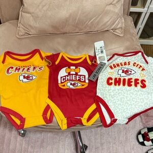 Kansas City Chiefs Infant Bodysuit Trio - Red, Yellow, White